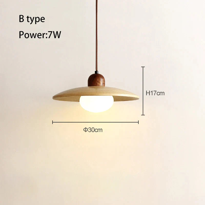 DecorBites™ Cream Japanese Style Wood Pendant Chandelier for Bedroom and Dining Room