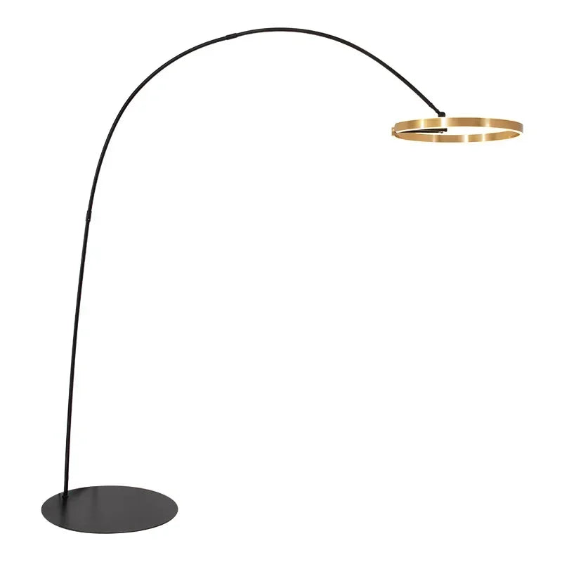 مصباح أرضي DecorBites™ LED قابل للتعتيم من النحاس الذهبي والأسود لغرفة المعيشة والفندق