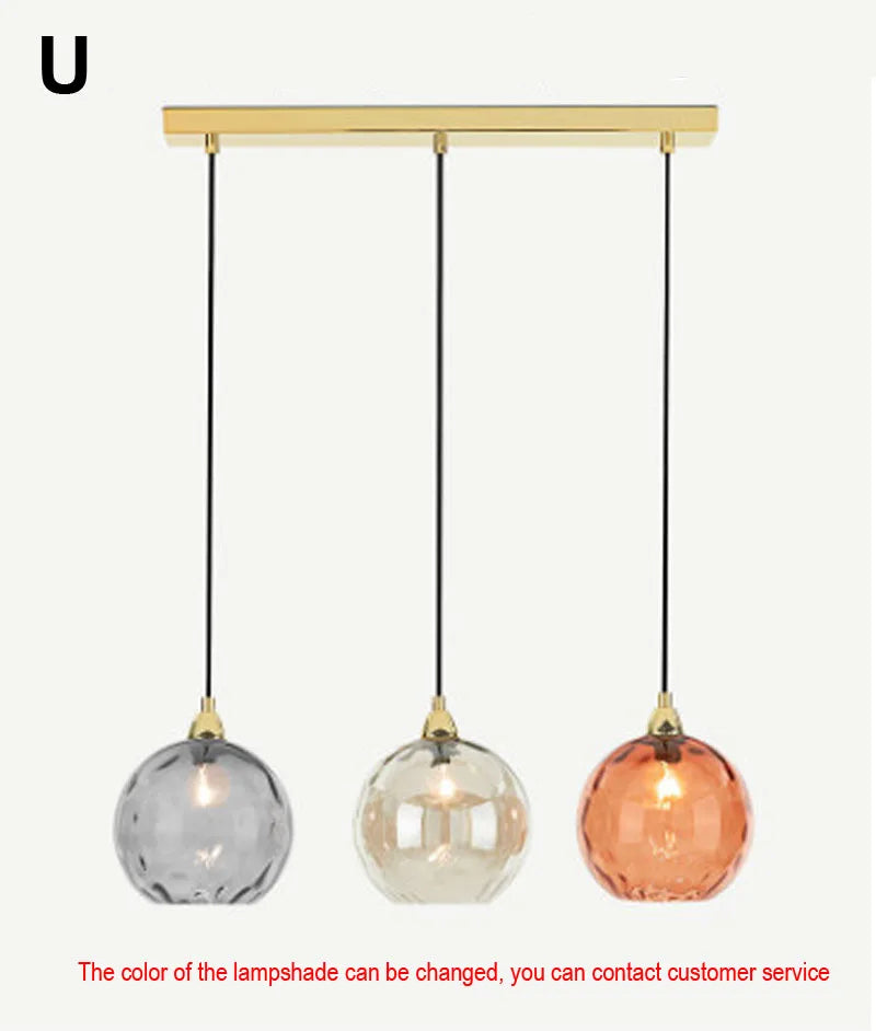 DecorBites™ Glass Ball Lustre Pendant Lights - Modern Nordic Design for Kitchen, Bedroom, or Restaurant