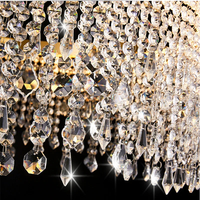 DecorBites™ Crystal Water Curtain Pendant Chandelier - Luxury LED Lighting for Home, Hotel, and More