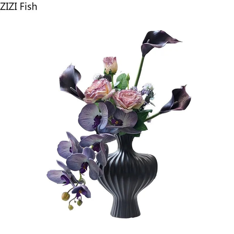 DecorBites™ Heart Ceramic Vase for Table Flowers Arrangement and Room Aesthetic Decor
