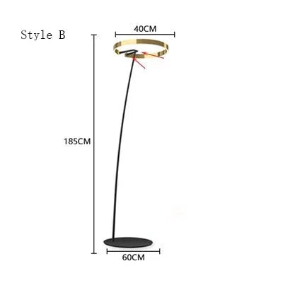 DecorBites™ Circular Luminescence LED Floor Lamp for Elegant Living Spaces