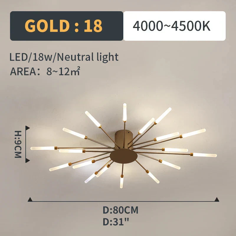 مصابيح DecorBites™ LED Fireworks المتدلية - إضاءة ثريا عصرية لغرفة المعيشة وغرفة النوم