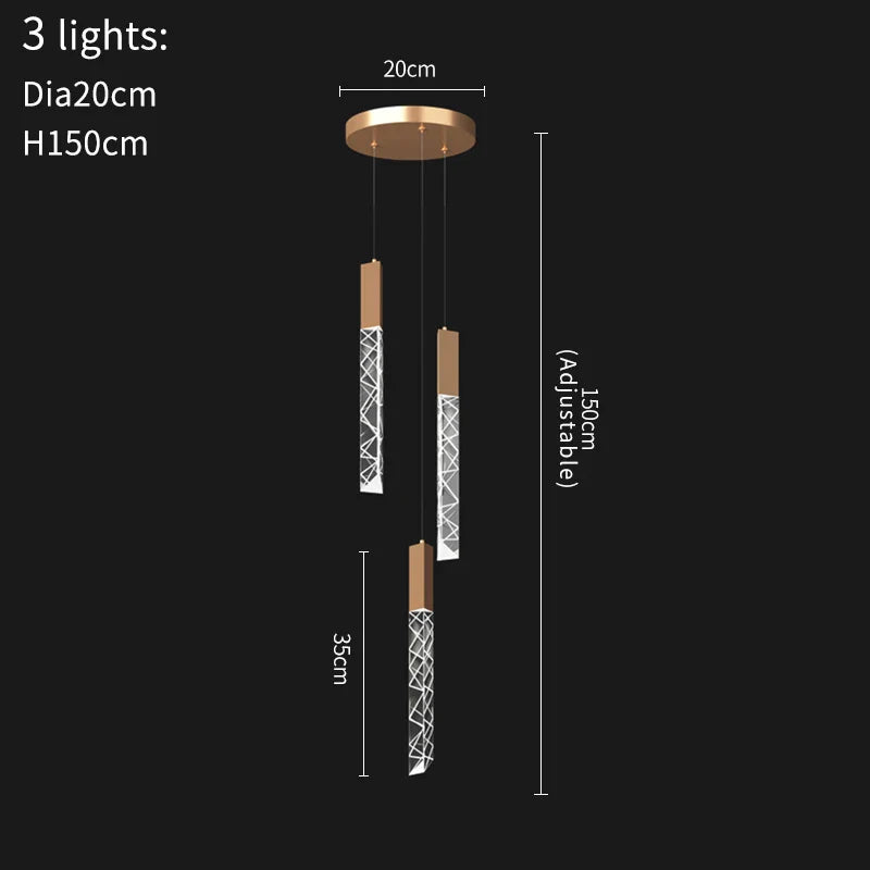 DecorBites™ Crystal LED Chandelier: Stylish Staircase & Living Room Lighting