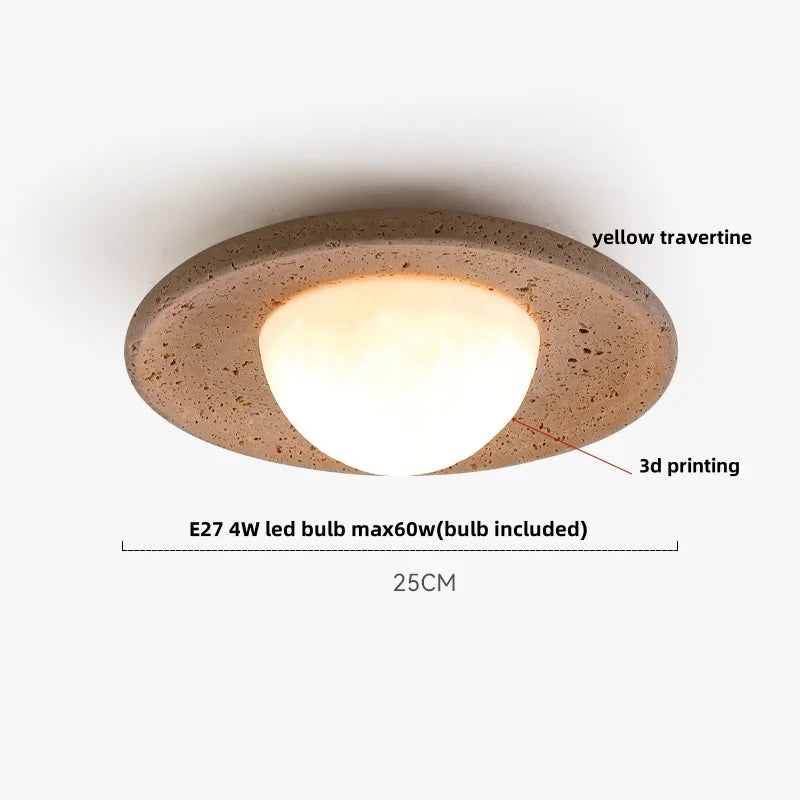 DecorBites™ Glass Ball LED Ceiling Light White Yellow Travertine Plafondlampen