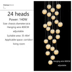 Modern Glass Bubble Staircase Pendant Chandelier