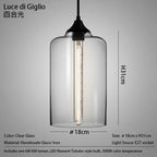Handmade Glass Nordic Pendant Light With Chrome Finish