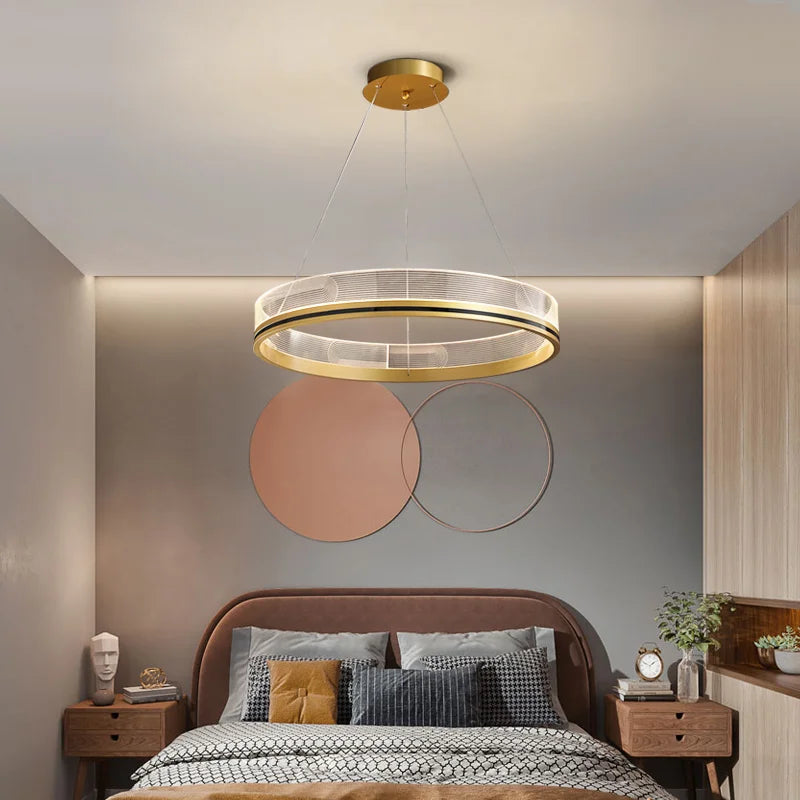 DecorBites™ Black/Gold LED Pendant Lights | Modern Design for Home Lighting Decoration