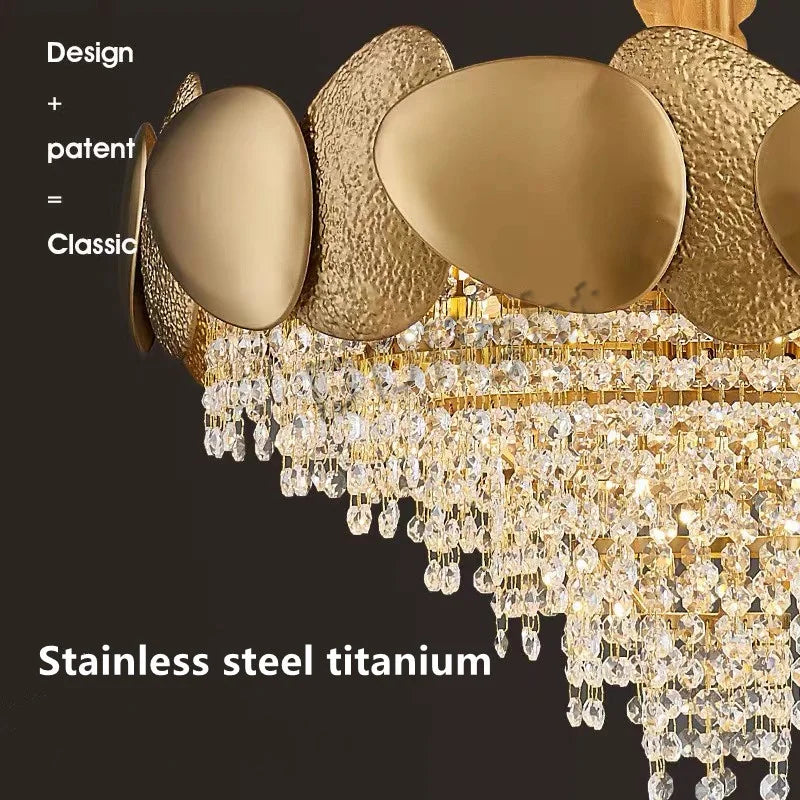 DecorBites™ Crystal Tassles Pendant Light 2024 | Modern Luxury Chandelier for Living Room