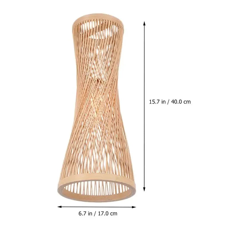 Japanese Bamboo Woven Pendant Light in Natural Finish