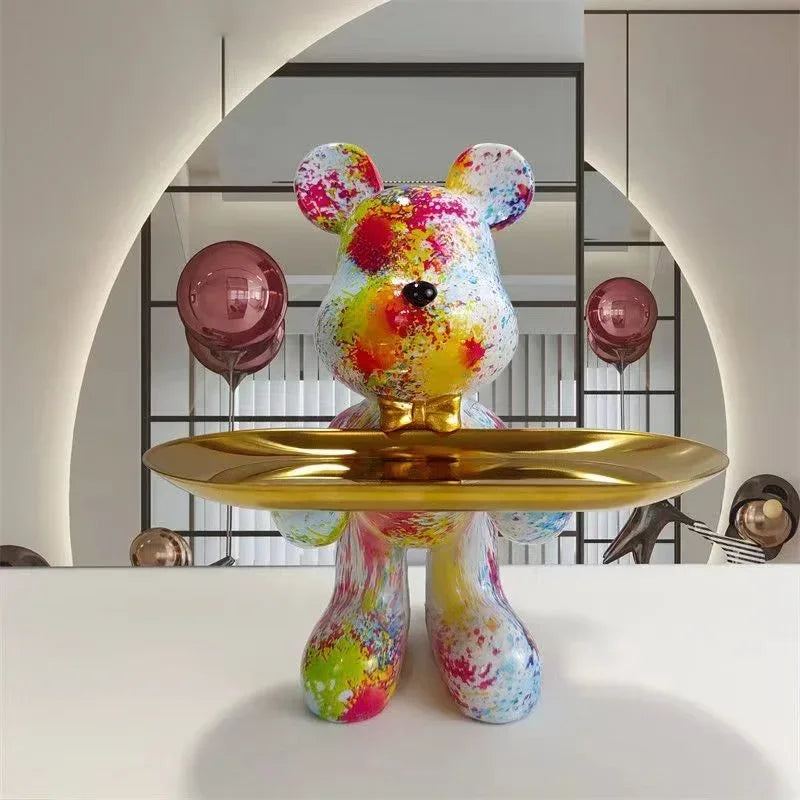 DecorBites™ Graffiti Bear Figurine Home Decor Sculpture Shelf Statue Table Gift