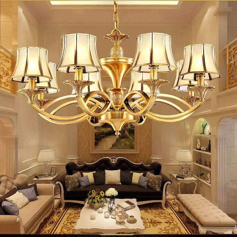 DecorBites™ Copper Villa Chandelier Retro Staircase Lighting Home Decor