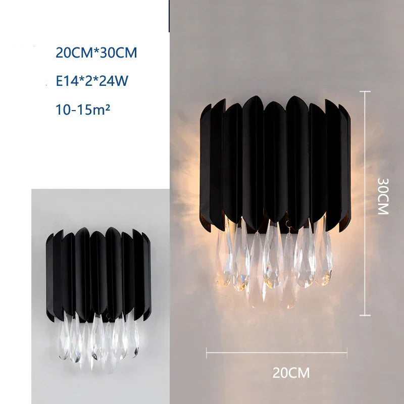 DecorBites™ Crystal Wall Lamp: Modern Light Luxury for Living Room, Bedroom, and Corridor