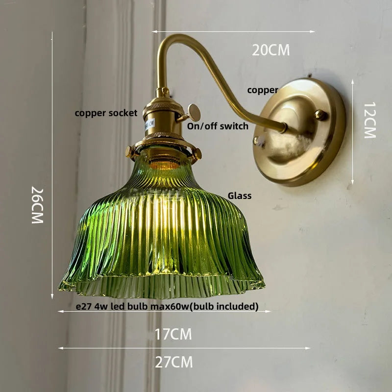 DecorBites™ Clear Glass LED Wall Sconce Nordic Modern Brass Light Fixture Applique Murale