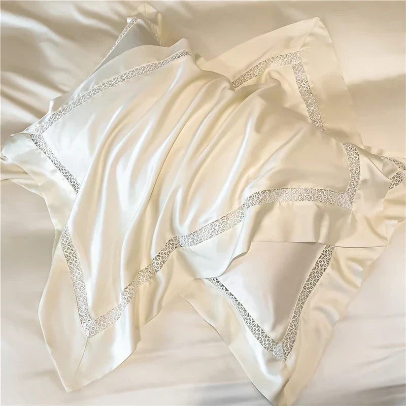 DecorBites™ Eucalyptus Fiber Lace Bedding Set for Soft, Silky & Cool Skin-friendly Comfort