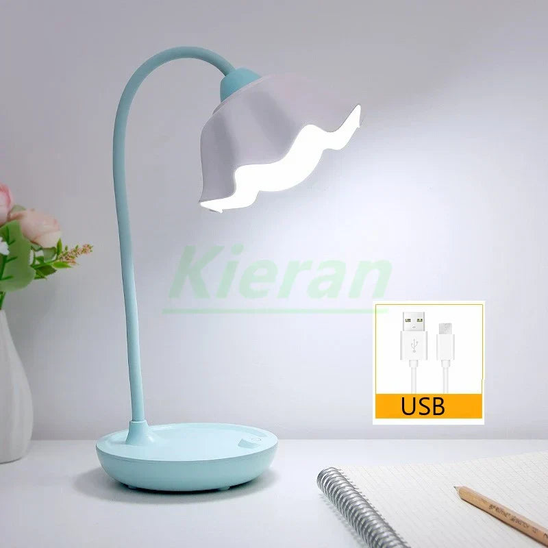 مصباح أرضي لوتس DecorBites™: مصباح مكتب LED حديث لغرفة النوم والدراسة وغرفة المعيشة