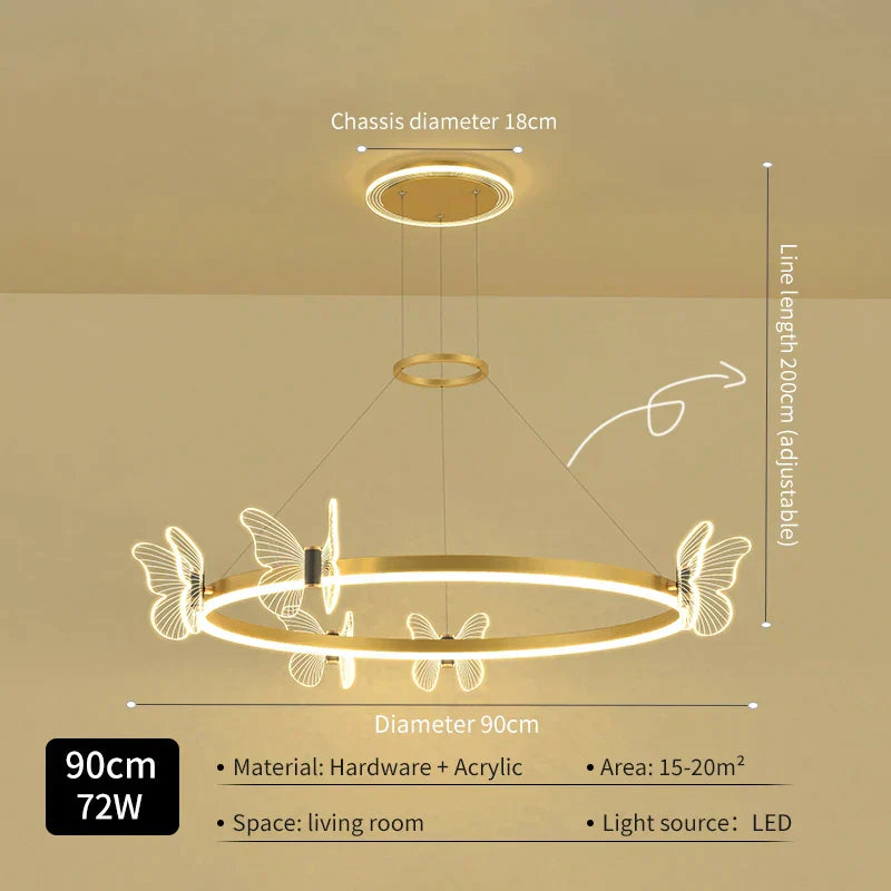 مصباح سقف الفراشة LED الفاخر DecorBites™: أجواء عصرية ومشرقة وأنيقة