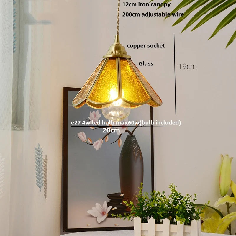 DecorBites™ Blue Glass LED Pendant Lamp - Nordic Modern Hanging Light