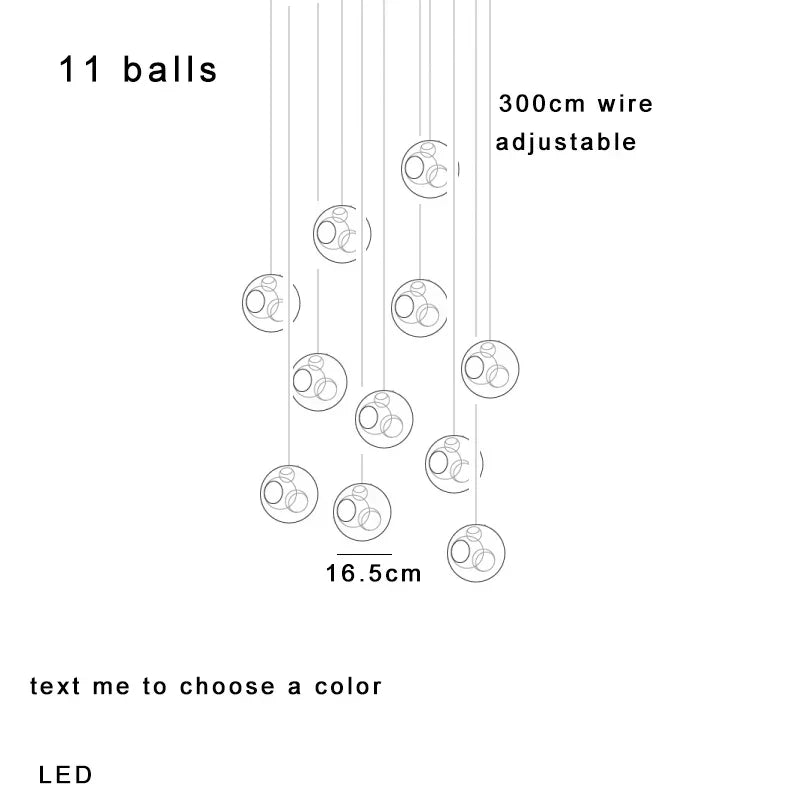 DecorBites™ Glass Ball Pendant Light: Modern Handmade Boho Sputnik Fixture for Living Room & Dining Room