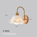 DecorBites™ Cream LED Wooden Flower Wall Lamp, Modern Bedroom Bedside Reading Light