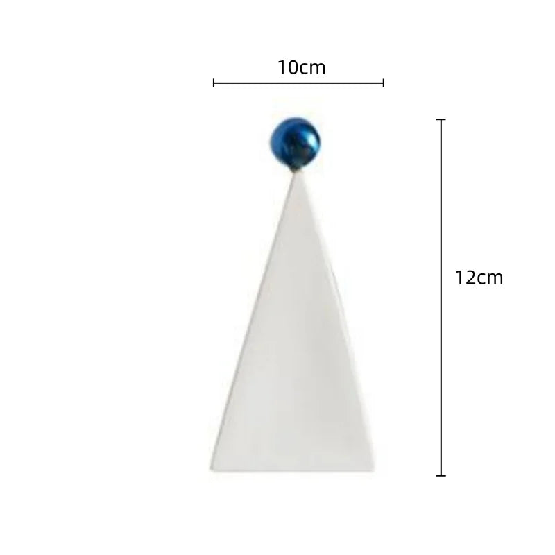 DécorBites™ Ornement Triangle Géométrique Boule Bleue : Figurine Décorative Abstraite