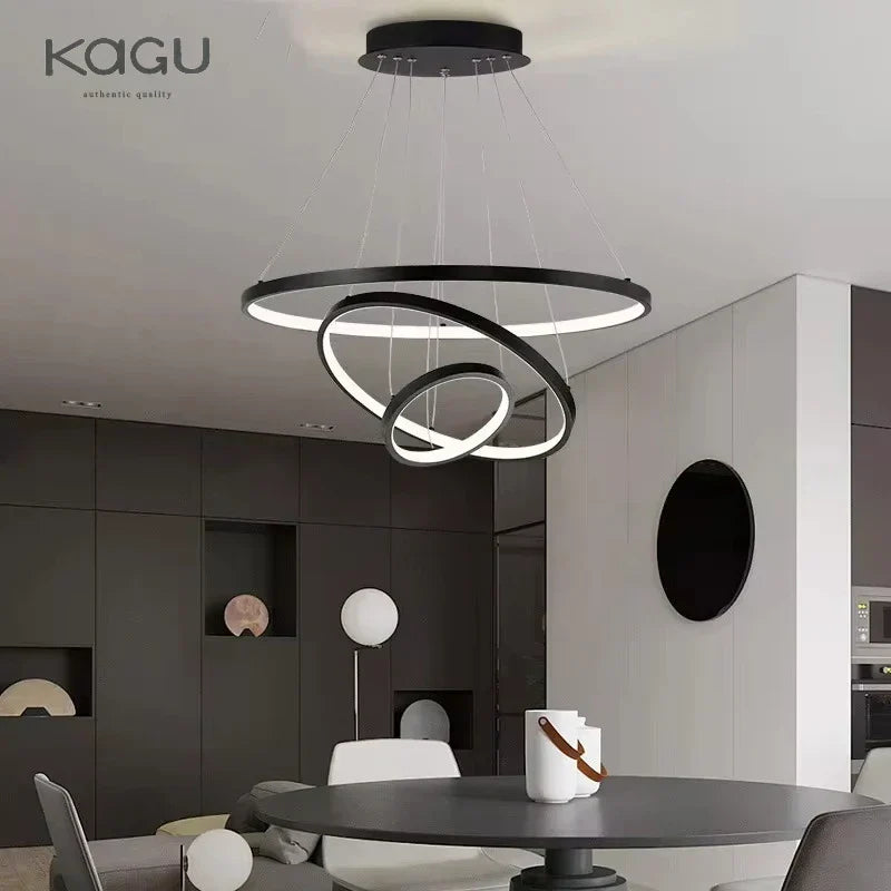 DecorBites™ ثريا سقف دائرية معلقة بإضاءة LED للمنزل العصري إضاءة داخلية