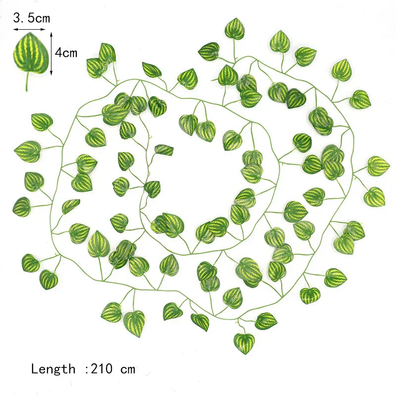 DecorBites™ Ivy Green Fake Leaves Garland Vine Wall Decoration Artificial Plants