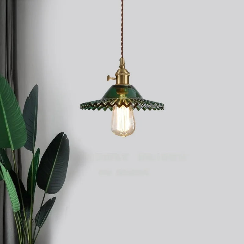 مصابيح إضاءة معلقة DecorBites™ LED زجاجية خضراء - طراز نورديك بسيط لغرفة النوم وغرفة المعيشة
