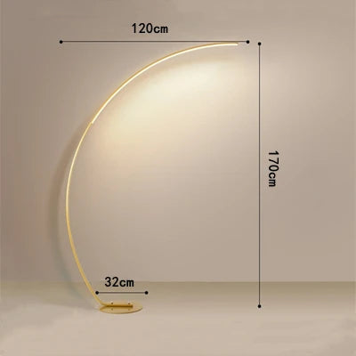 DecorBites™ C-shaped Arc Floor Lamp LED Dimmable Remote Control for Living Room Bedroom