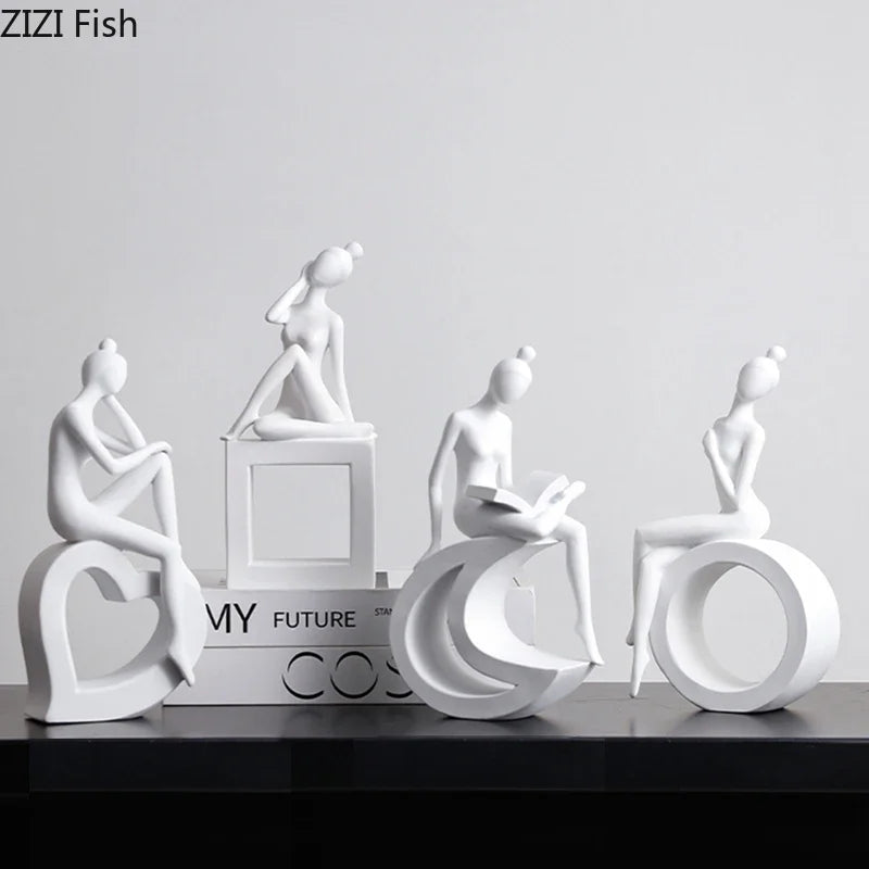 Abstract Figures Sculpture Modern Minimalism Decor Room Crafts DecorBites™ Aesthetics