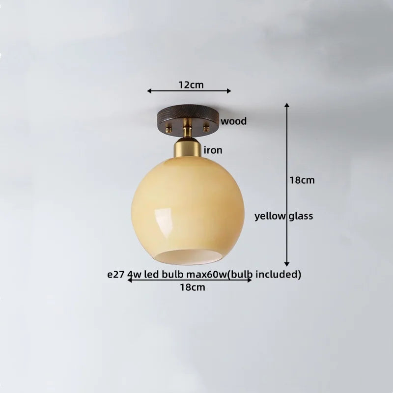 Plafonnier LED DecorBites™ en verre de style japonais, éclairage moderne pour salon