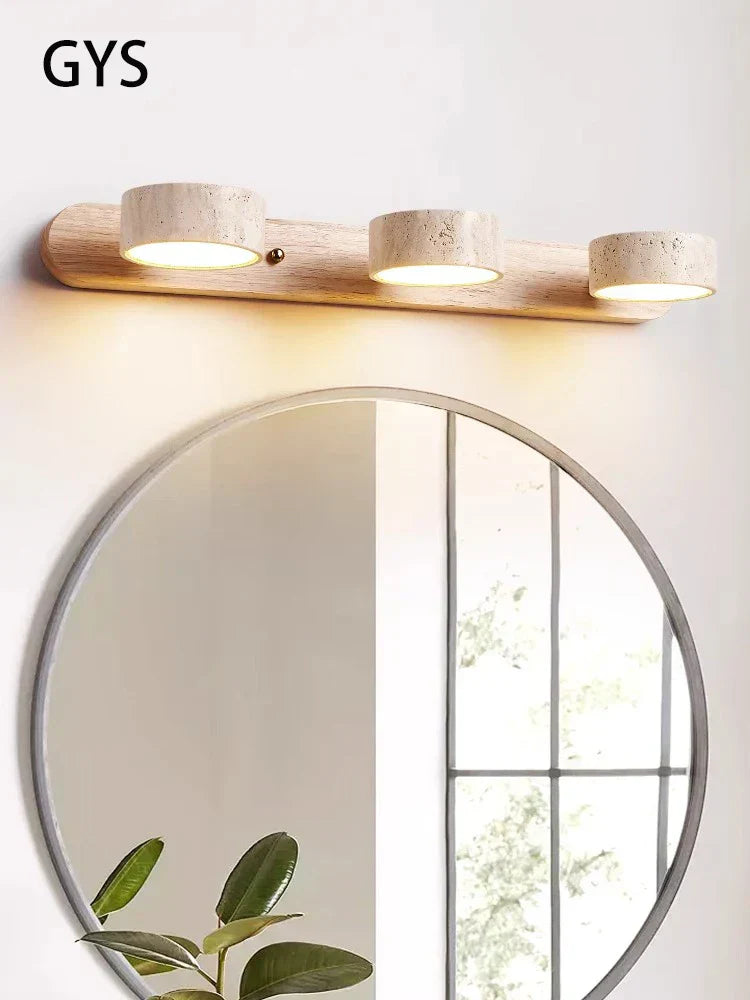 DecorBites™ مرآة إضاءة جدارية ريترو يابانية للحمام وطاولة الزينة