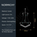 Modern Crystal Staircase Chandelier in Gold or Black
