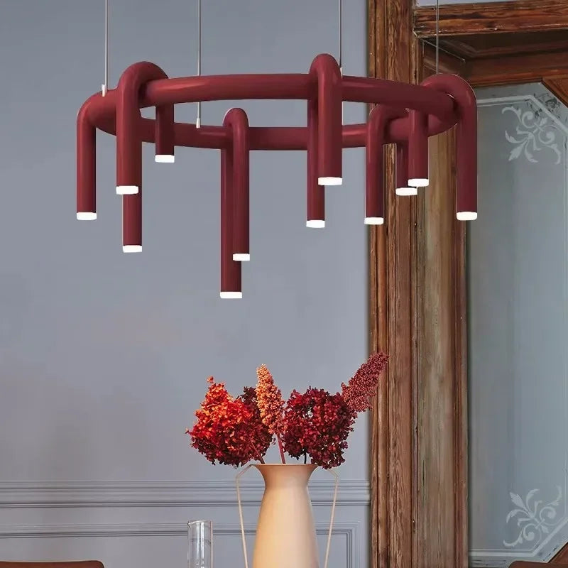 Modern 6-Light Metal Pendant Chandelier