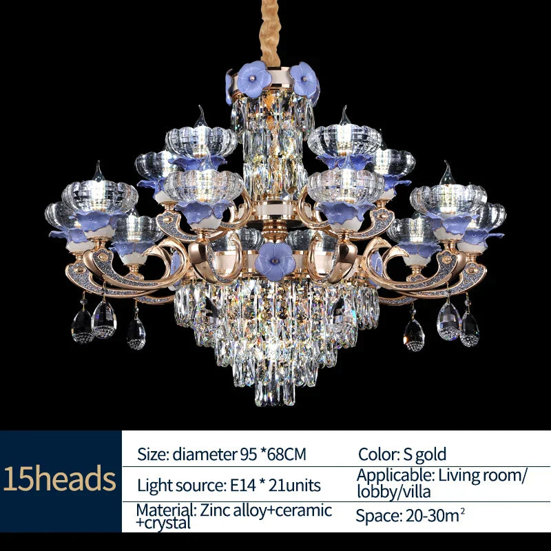 DecorBites™ Crystal Candle Chandelier: Elegant Lighting for Villa, Apartment & Staircase