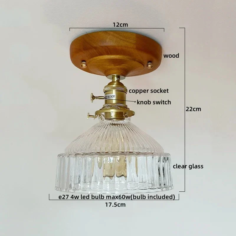 DecorBites™ LED Wood Canopy Ceiling Lamp Modern Living Room Light Fixtures