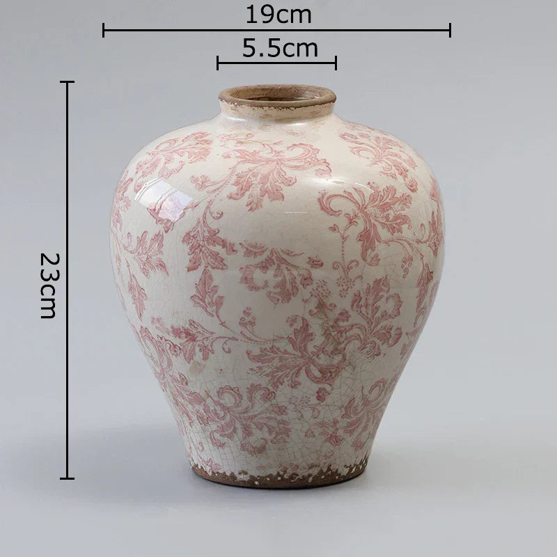 DecorBites™ Cracked Texture Blue & White Porcelain Vase, Table Decor, Flower Arrangement Aesthetic