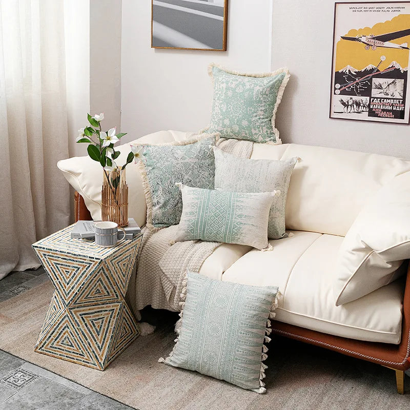 DecorBites™ Cotton Crochet Tassel Cushion Cover for Sofa Lumbar Backrest Home Decor