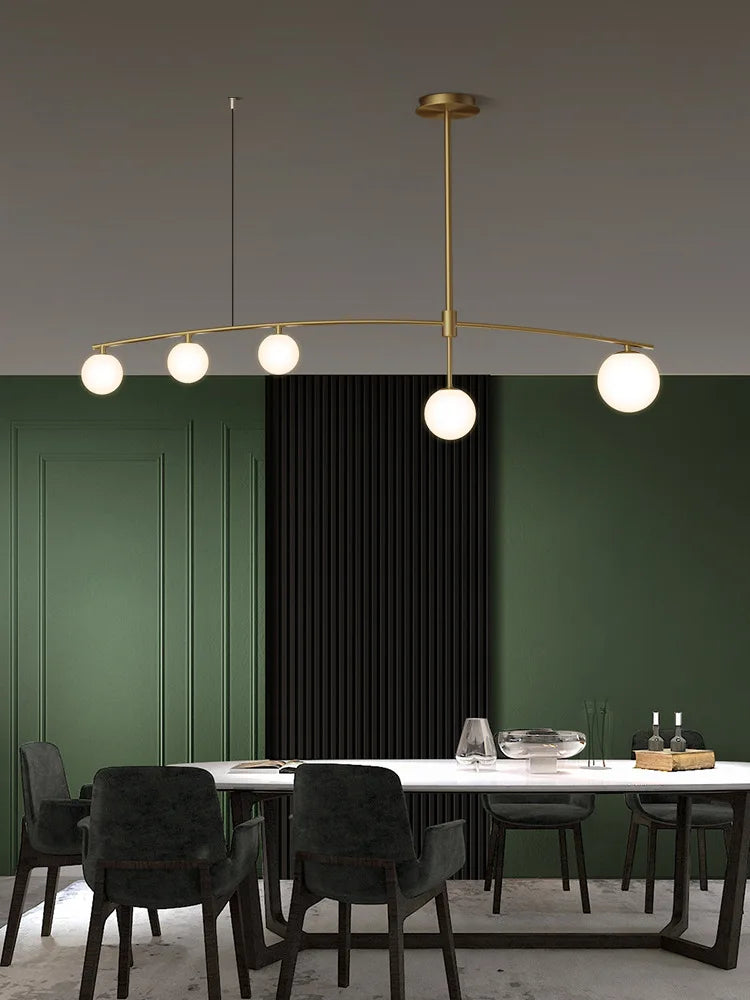 DecorBites™ Glass Ball Pendant Chandelier: Stylish LED Hanging Lights for Dining Room, Kitchen, & Bar.