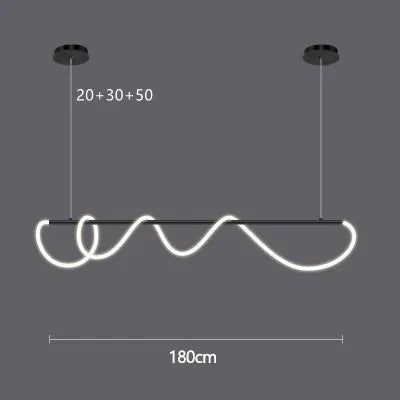 ثريا DecorBites™ الذهبية السوداء LED المعلقة بتصميم عصري مبسط لإضاءة ديكور المنزل
