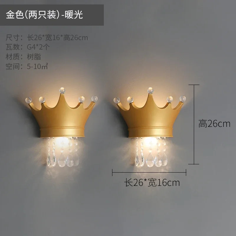 DecorBites™ Cute Resin Crystal Wall Sconce | Children's Room Decoration Light