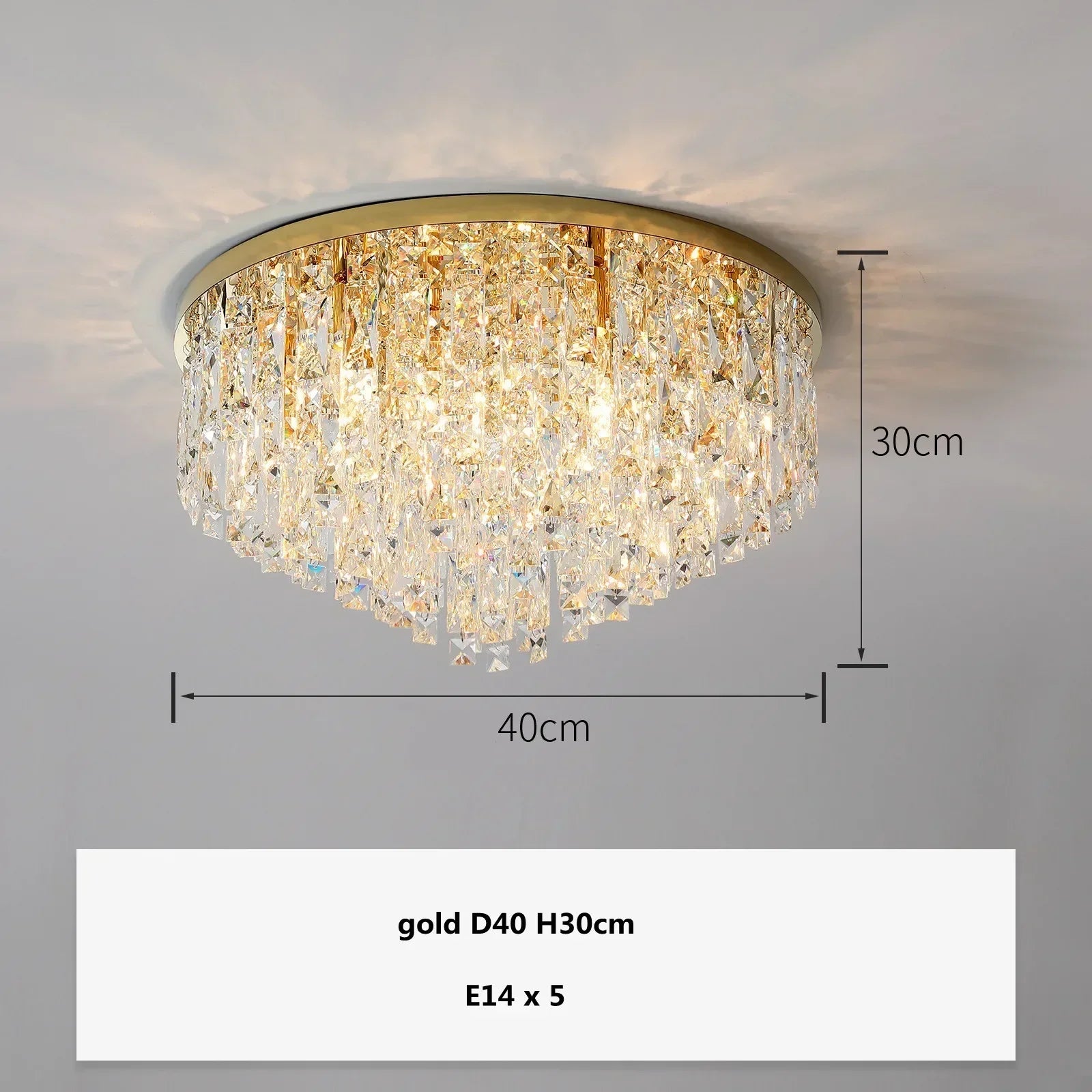DecorBites™ Crystal Steel LED Ceiling Chandelier, Modern Art Deco Lighting Fixture