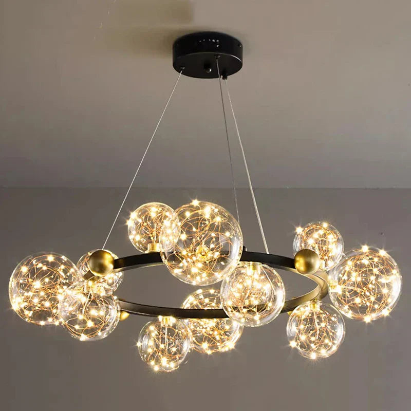 DecorBites™ Crystal Chandelier: Modern Stair Pendant Lamp for Living Room, Interior Lighting
