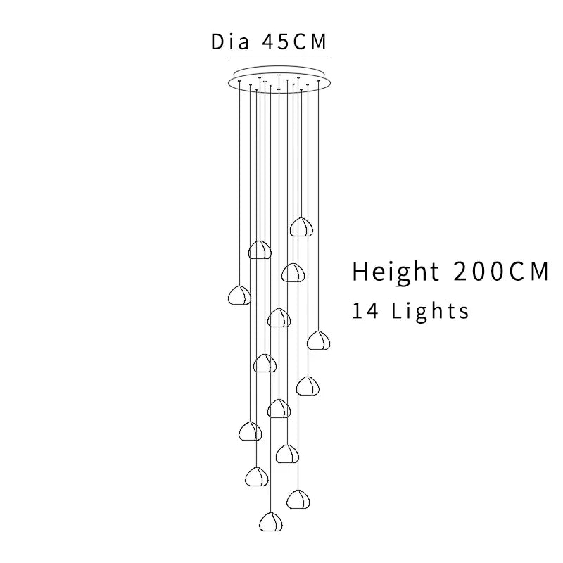 DecorBites™ Crystal Ball Chandelier: Modern LED Stair Chandelier for Living Room and Kitchen