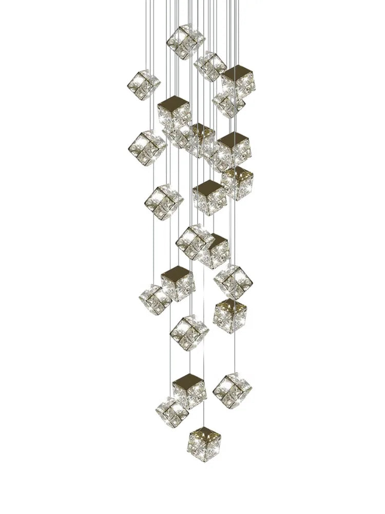 DecorBites™ Crystal Modern Chandelier for Living Room Luxury Loft LED Lighting Staircase Chandelier