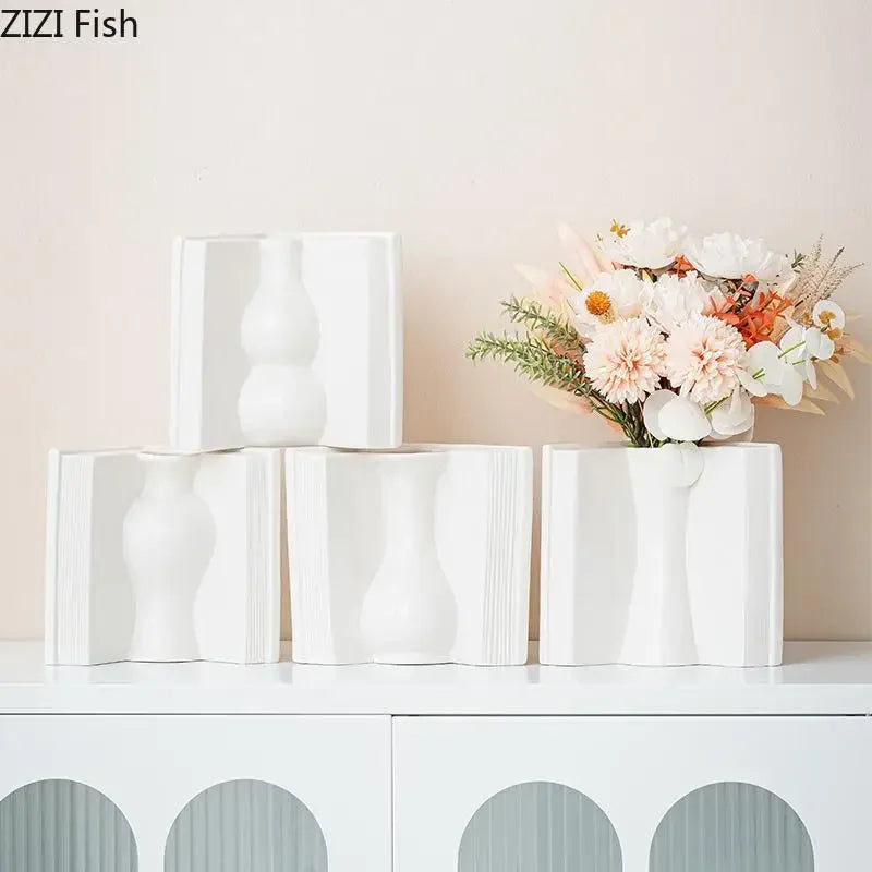 DecorBites™ Creative Flowers Desk Decoration Vase | Artificial Floral Decor for Aesthetic Rooms