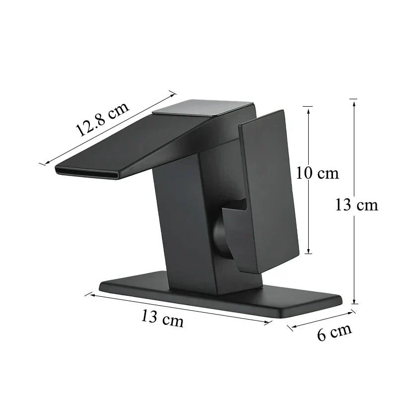 DecorBites™ LED Waterfall Basin Faucet Hot Cold Mixer Tap for Bathroom Deck Installation