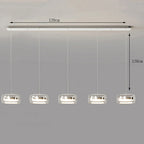 Modern Glass Ring Pendant Light in Iron