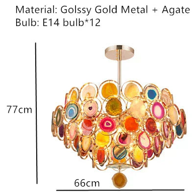 DecorBites™ Agate LED Wall Lamp Sconces Gold Metal Surface Mount E14 G4 Bulb