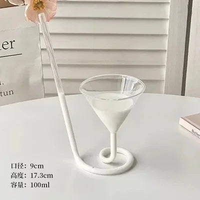 طقم مجات زجاجية على شكل قلب الحب من ديكور بايتس™ - أكواب للأزواج، كوب شاي وقهوة على شكل طائر وكوكتيل